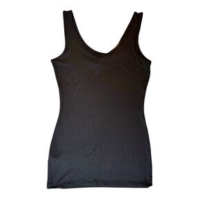 Lipsy Long Curvy Black Tank Top‎